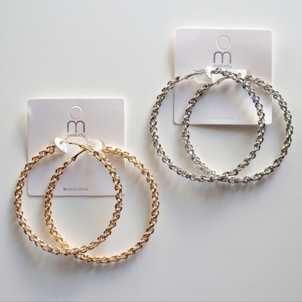 2 Pairs of Hoop Earrings